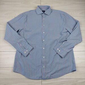 Johnnie O Multi Dress Shirt Mens Large Striped Long Sleeve Button Up Preppy Cool